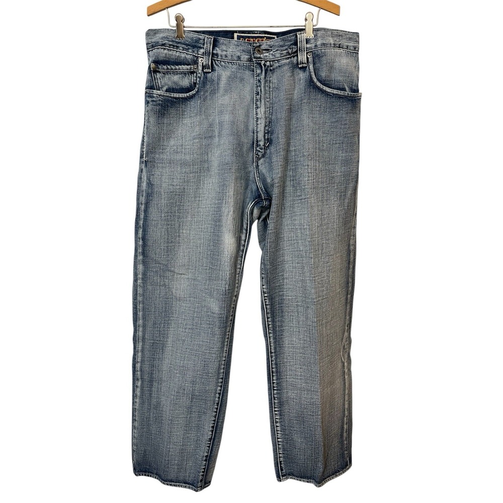 Vintage Levi's 569 Loose Straight Fit 36x32 Baggy Denim Jeans Dark Wash Y2K Fade